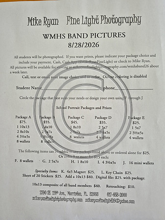 WMHS BAND PRICE LIST 26